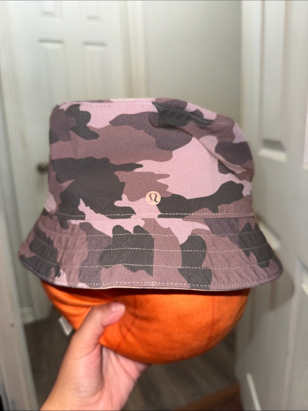 Lululemon Reversible Bucket Hat Pink Camo Neutral Athletic Festival Hat